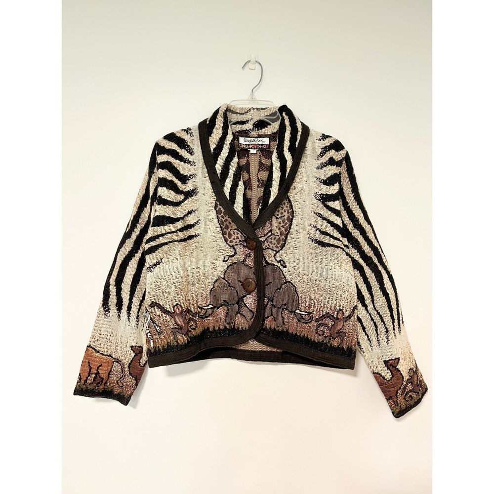 Its in the Bag Unge-Potch-Ket Safari Tapestry Jacket Zebra Elephant Giraffe 1